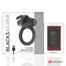 Vibrationsring BLACK&SILVER mit Watchme-Fernbedienung, schwarz-silber, USB-aufladbar.