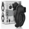 Anello vibrante in silicone nero con stimolatore clitorideo ricaricabile Black&Silver