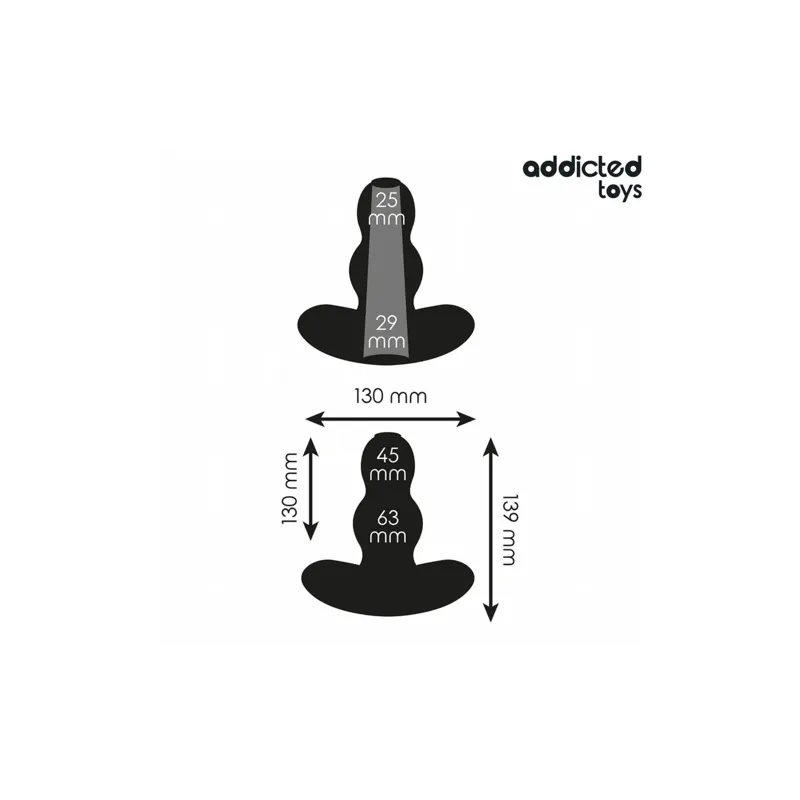D-242844 Addicted Toys - Plug anale cavo XL 13,9 cm silicone nero - vista principale