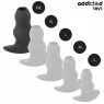 Vue d'ensemble du plug anal creux XXL Addicted Toys en silicone noir, longueur 15,2 cm.