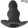 Vista d'insieme del tappo anale cavo XXL Addicted Toys in silicone nero, lunghezza 15,2 cm.
