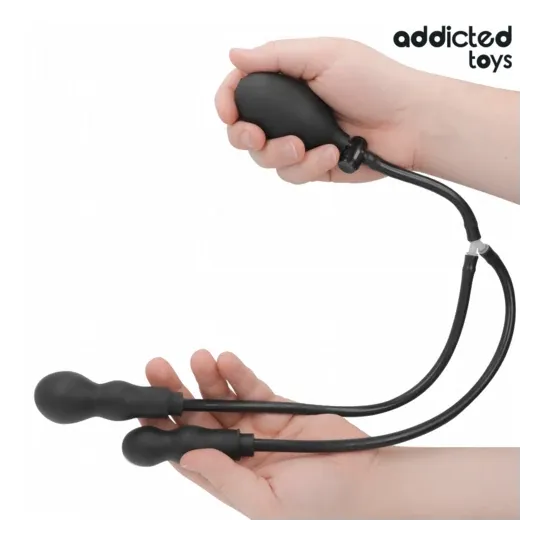 Plug anal double gonflable ajustable Addicted Toys en silicone souple vue principale
