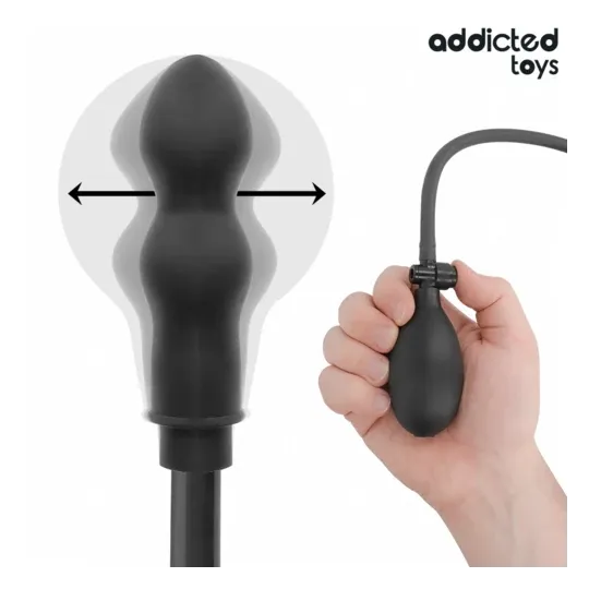 Plug anal double gonflable ajustable Addicted Toys en silicone souple vue principale