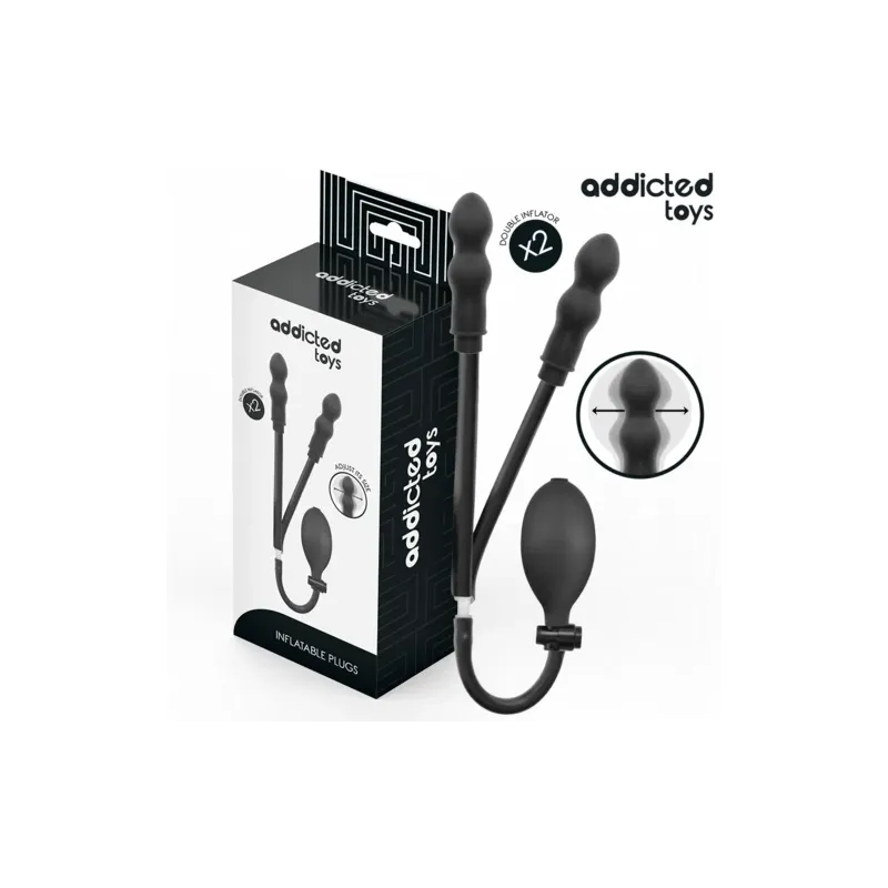 Plug anal double gonflable ajustable Addicted Toys en silicone souple vue principale