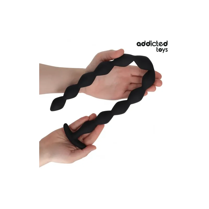 Plug anal extra long Addicted Toys en silicone noir pour stimulation profonde