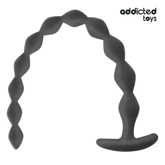 Plug anal extra largo Addicted Toys en silicona negra para estimulación profunda