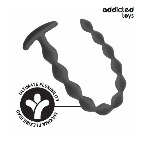 Plug anale extra lungo Addicted Toys in silicone nero per penetrazione profonda