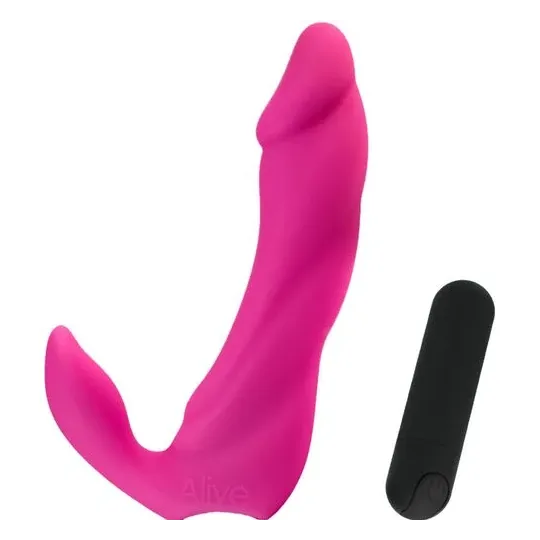Wiederaufladbarer Vibrator Doppelstimulation ALIVE pink für G-Punkt und Klitoris