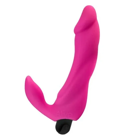 Gode vibrant rechargeable double stimulation ALIVE rose pour point G et clitoris