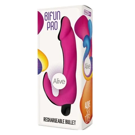 Gode vibrant rechargeable double stimulation ALIVE rose pour point G et clitoris