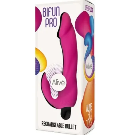 Vibratore ricaricabile doppia stimolazione ALIVE rosa per punto G e clitoride