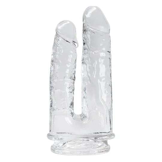 Doppio dildo realistico trasparente ALIVE Imperium 12/14 cm, materiale gelatina senza ftalati, impermeabile IPX8