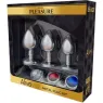 Kit 3 plug anali metallo ALIVE misure progressive con gemme blu vista d'insieme