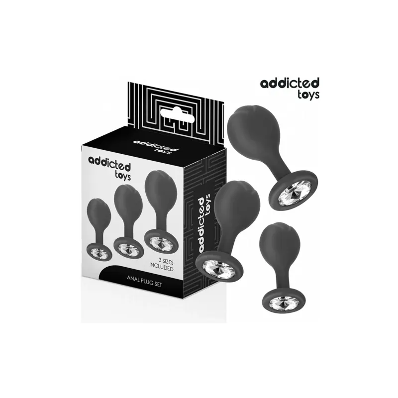 Set completo di 3 plug anali progressivi Addicted Toys con gioiello scintillante