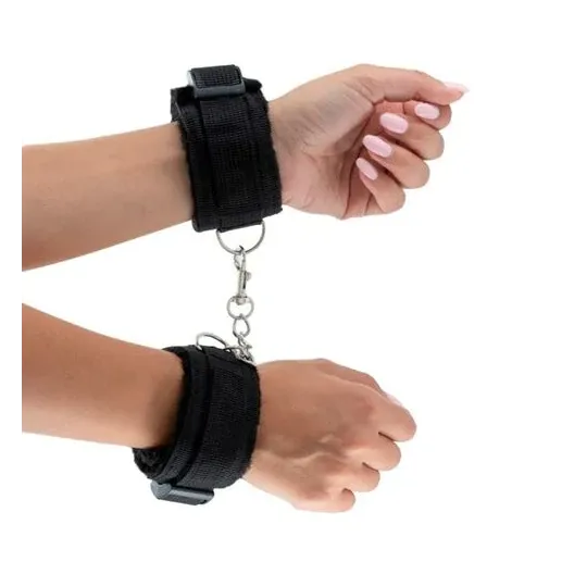 ALIVE BDSM Set 10-teilig schwarz - Fesselspielzeug mit Handschellen, Peitsche, Knebel und Shibari-Seil