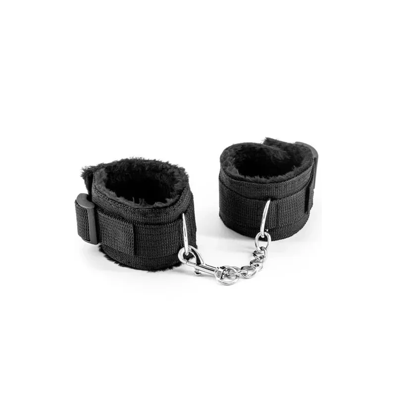 Kit BDSM 10 pezzi nero ALIVE - Set bondage con manette, frustino, bavaglio e corda shibari