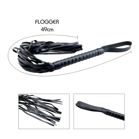 ALIVE Secret Desires 7-piece BDSM kit black - complete set with cuffs, whip, mask and shibari rope