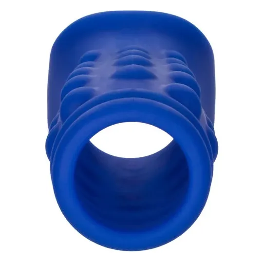 Cappuccio per pene blu CALEXOTICS in silicone liquido con perline per stimolazione