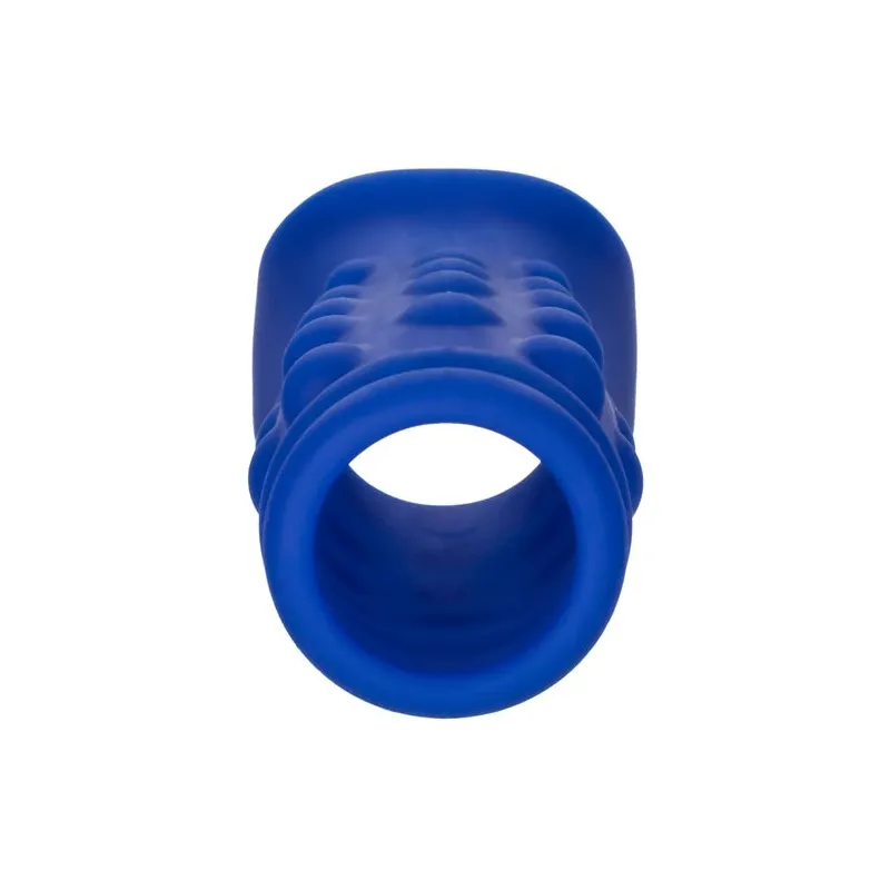 Cappuccio per pene blu CALEXOTICS in silicone liquido con perline per stimolazione