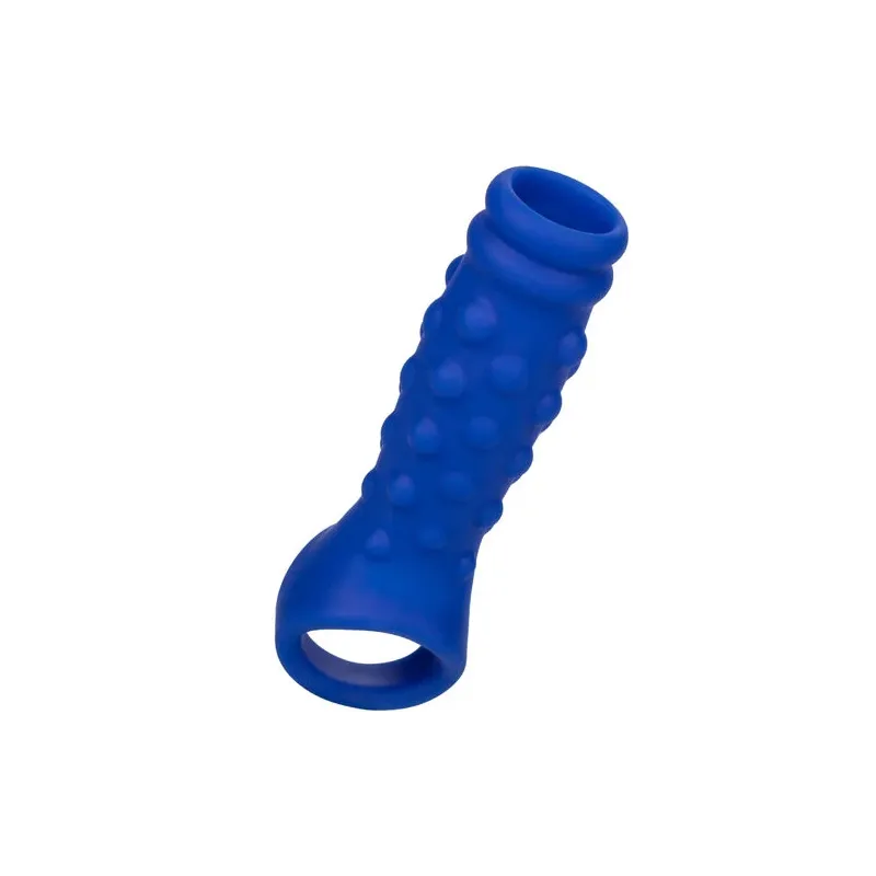 Couvercle de pénis bleu CALEXOTICS en silicone liquide avec perles pour stimulation