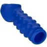 Cappuccio per pene blu CALEXOTICS in silicone liquido con perline per stimolazione