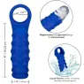 Blue CALEXOTICS liquid silicone beaded penis cap for stimulation