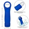 Blue CalExotics Admiral Wave penis cap in liquid silicone, wavy texture for enhancement