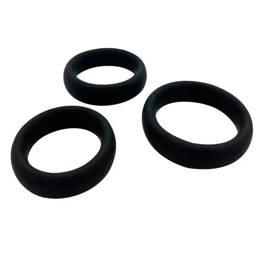 Set 3 anelli di piacere ALIVE in silicone morbido, vista d'insieme