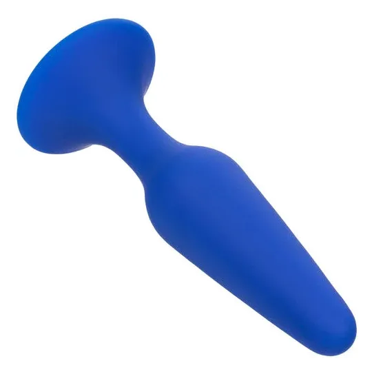 Kit 3 plugs anals Admiral CalExotics en silicone bleu, tailles graduées avec base ventouse pour entraînement anal progressif.