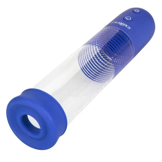 Kit pompe de montage rechargeable Admiral CalExotics, cylindre transparent, anneau silicone liquide pour érection.