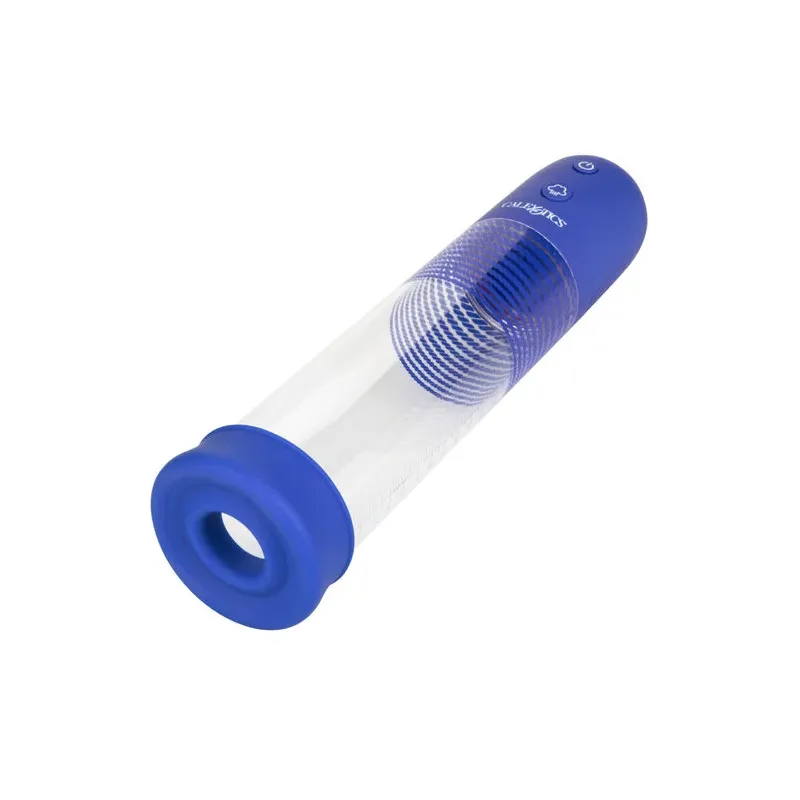 Kit pompe de montage rechargeable Admiral CalExotics, cylindre transparent, anneau silicone liquide pour érection.
