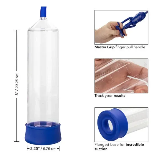 Pompe de montage CalExotics Admiral Sta-Hard, cylindre transparent, poignée Master-Grip.