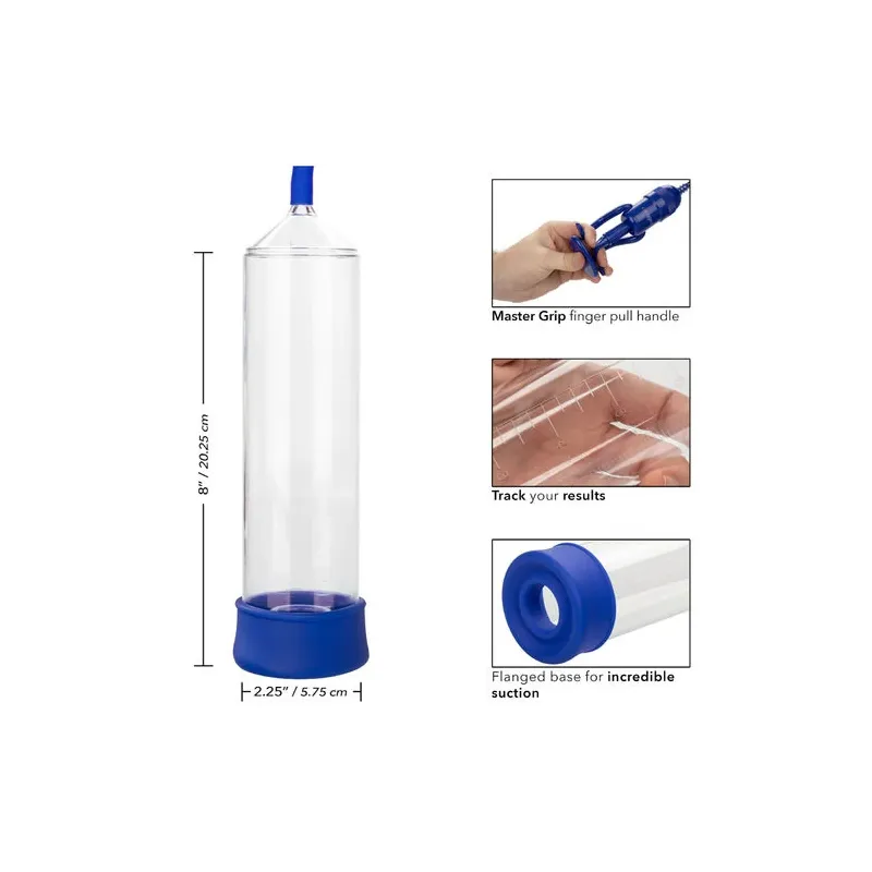Pompe de montage CalExotics Admiral Sta-Hard, cylindre transparent, poignée Master-Grip.
