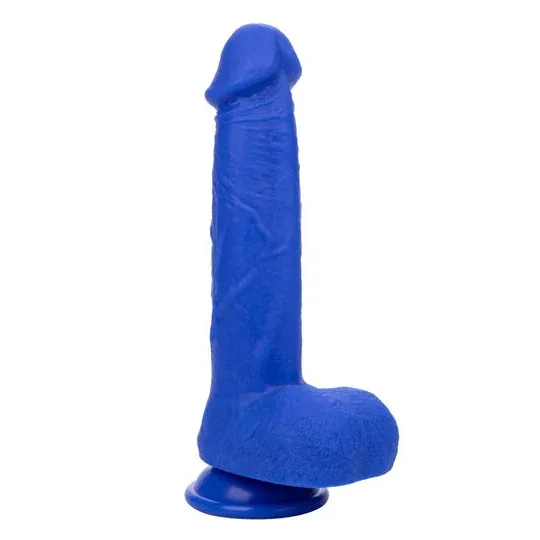 Gode vibrant réaliste CalExotics Captain Admiral bleu en silicone étanche avec ventouse