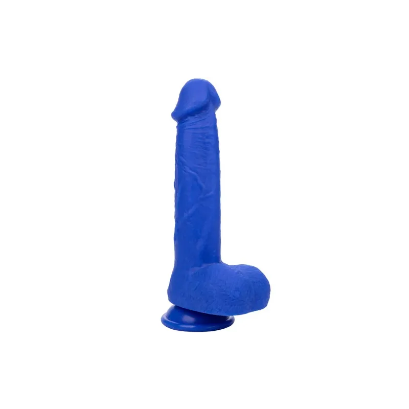 Gode vibrant réaliste CalExotics Captain Admiral bleu en silicone étanche avec ventouse