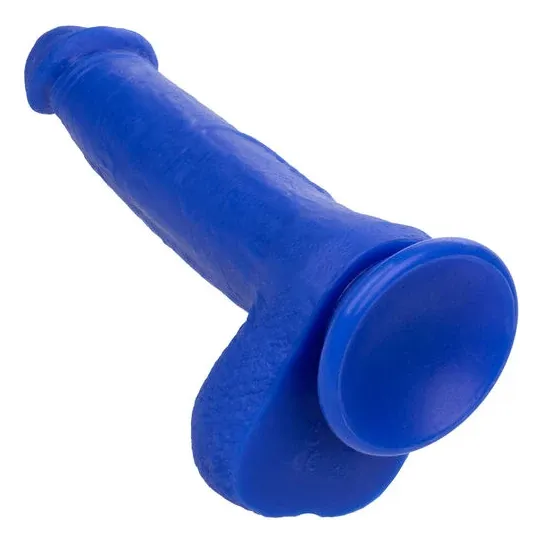 Gode vibrant réaliste CalExotics Captain Admiral bleu en silicone étanche avec ventouse