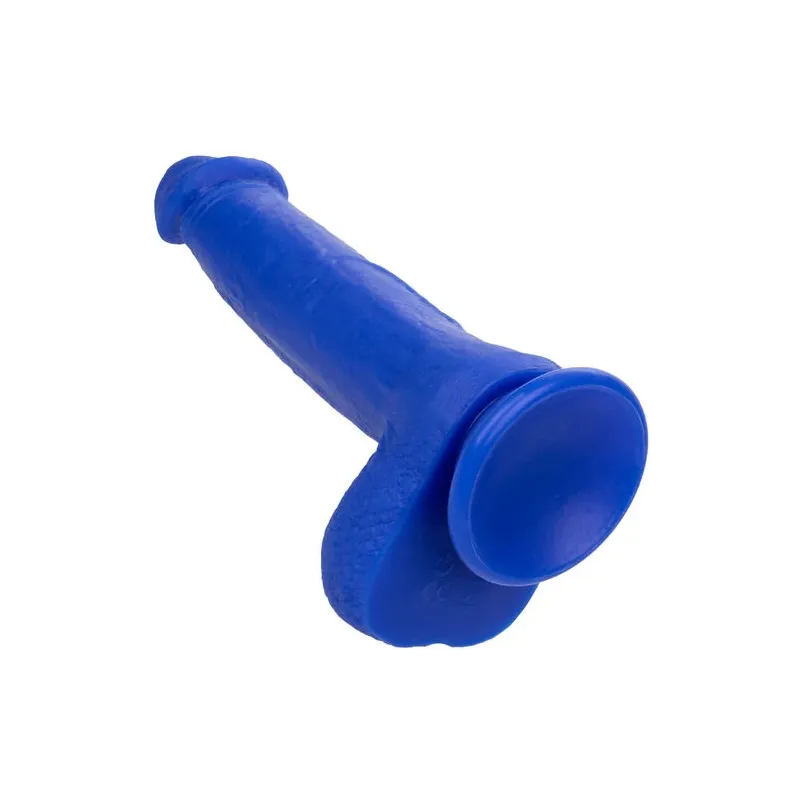 Gode vibrant réaliste CalExotics Captain Admiral bleu en silicone étanche avec ventouse