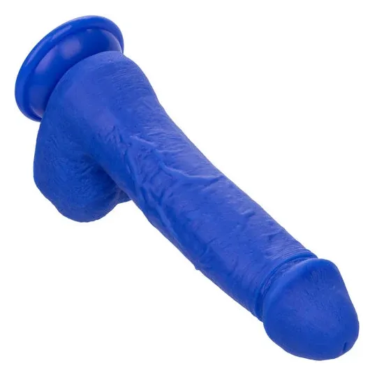 Gode vibrant réaliste CalExotics Captain Admiral bleu en silicone étanche avec ventouse
