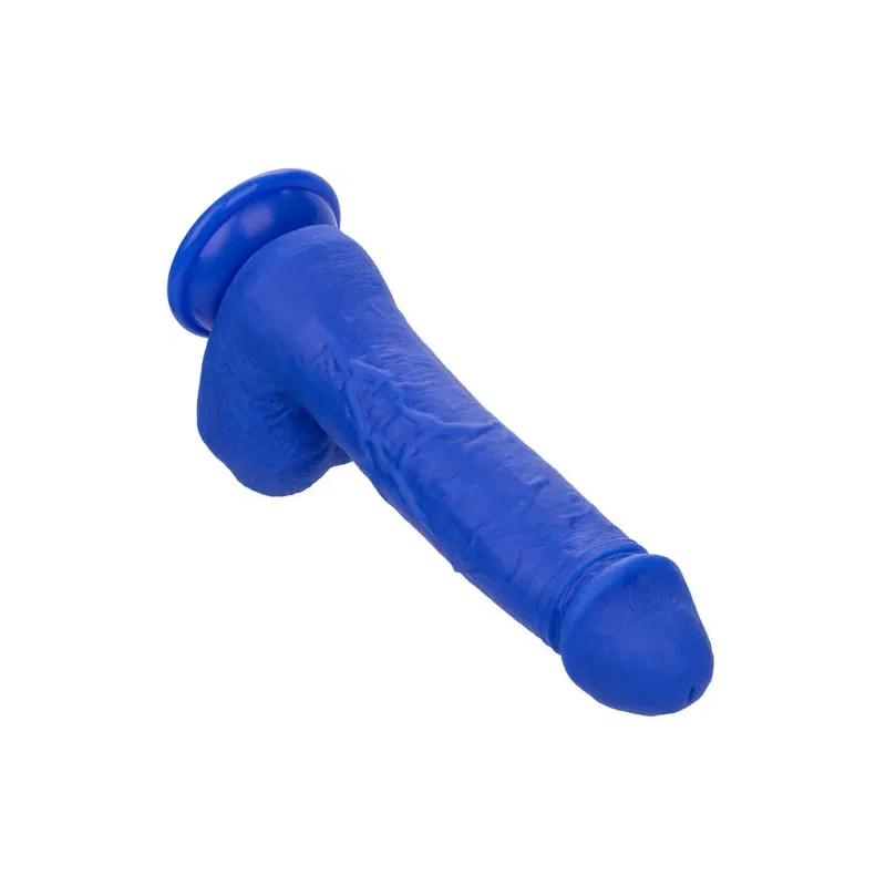 Gode vibrant réaliste CalExotics Captain Admiral bleu en silicone étanche avec ventouse