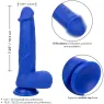 Gode vibrant réaliste CalExotics Captain Admiral bleu en silicone étanche avec ventouse