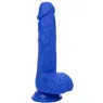 Gode vibrant réaliste CalExotics Admiral Sailor bleu en silicone avec ventouse, vue d'ensemble