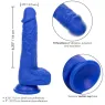 Vibratore realistico CalExotics Admiral Sailor blu silicone ventosa, vista d'insieme