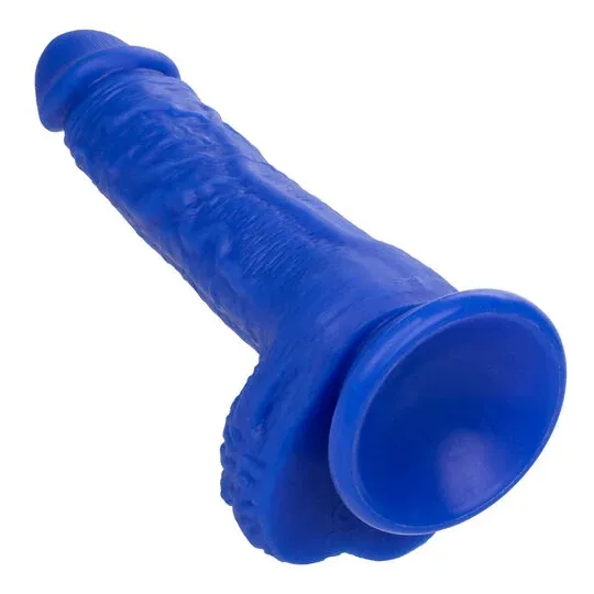 Realistischer Vibrator Dildo CalExotics Admiral Sailor blau Silikon Saugnapf, Gesamtansicht