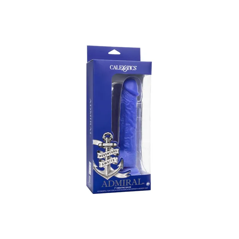 Vibrador realista CalExotics Admiral Sailor azul silicona ventosa, vista general" }, "9132": { "fr": "Détail du gode vibrant Cal