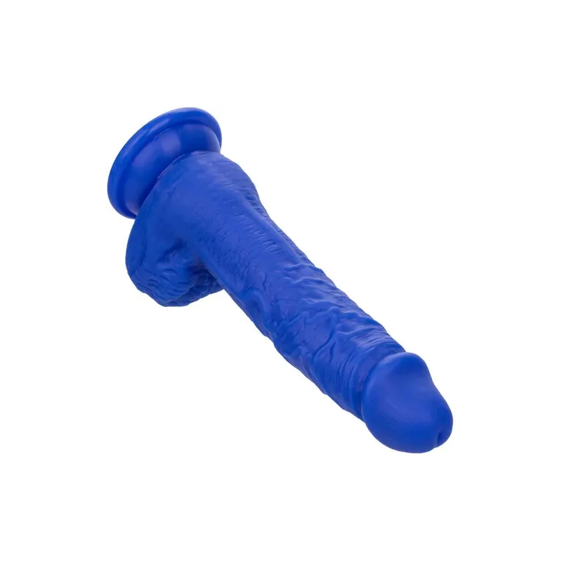 Vibratore realistico CalExotics Admiral Sailor blu silicone ventosa, vista d'insieme