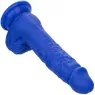 Gode vibrant réaliste CalExotics Admiral Sailor bleu en silicone avec ventouse, vue d'ensemble