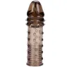 Rallonge pénienne Adonis Calexotics silicone noir transparent, 5 cm, texture stimulante, double fonction anneau.