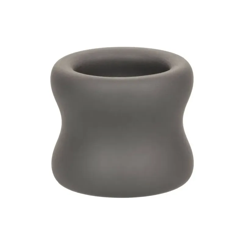 Anneau d'étirement du scrotum CalExotics Alpha noir en silicone liquide forme sablier