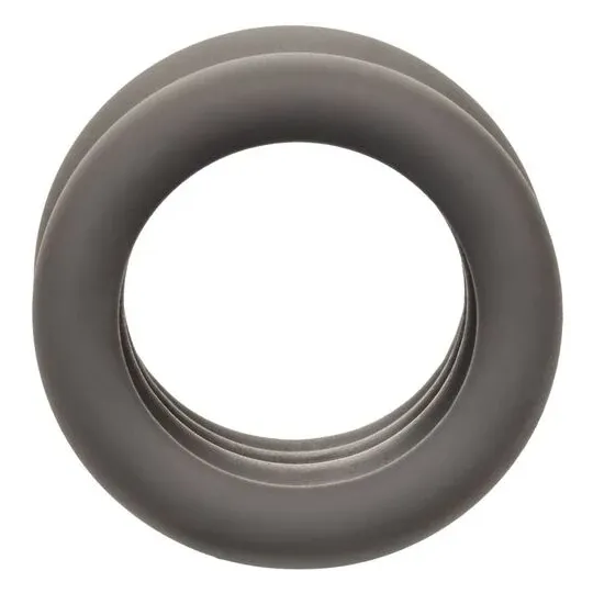 Anillo estirador escrotal CalExotics Alpha negro de silicona líquida forma reloj de arena