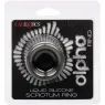 CalExotics Alpha black liquid silicone scrotum stretcher ring hourglass shape